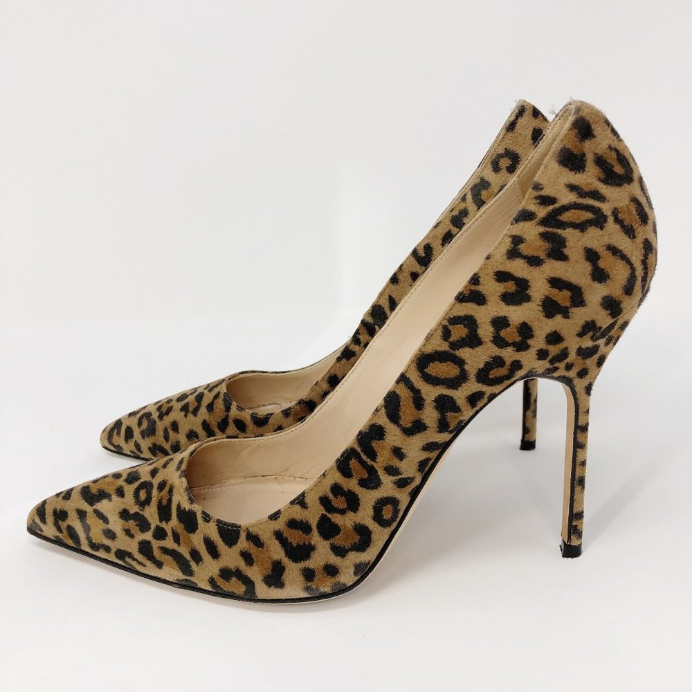 Manolo Blahnik BB Leopard Print Suede Pump Heel EU38 - Picture 5 of 16